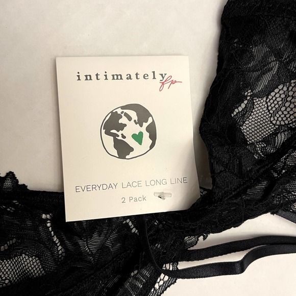 Free People Black Combo Everyday Lace Longline Bralette 2-Pack NWT Size XS - Picture 8 of 12
